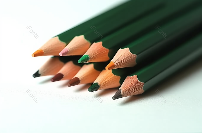 白色背景上的绿铅笔,高清,摄影图,摄影图片,图片大全,摄影图免费下载